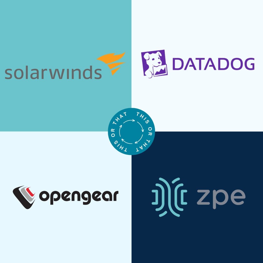 Logos for the four best network management software vendors.